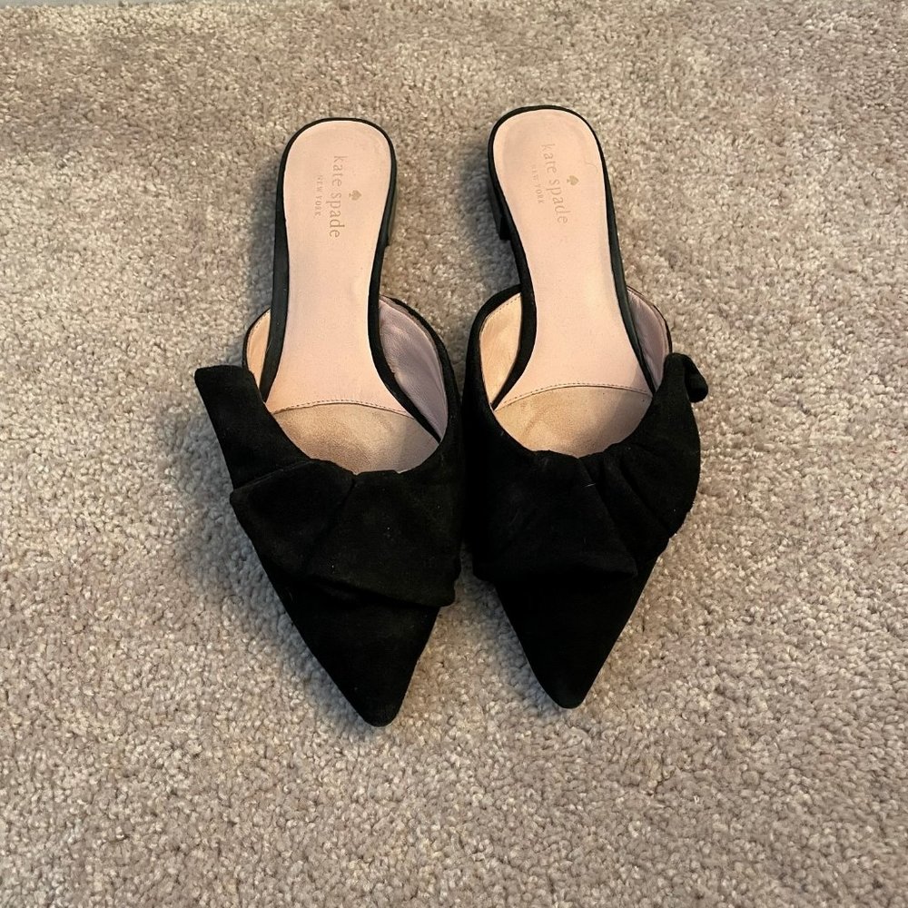Kate Spade Suede Pointed Toe Ruffle Mule Size 9.5 - image 1